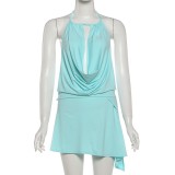 SC Sleeveless One Shoulder Backless Two Piece Skirts Set GYME-K6S06124A