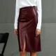SC High Waist PU Leather Split Mid-Skirts GPBY-SK8216