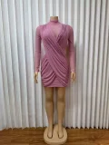 SC Long Sleeve Mesh See Through Mini Dress GMYU-10228