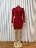SC Long Sleeve Mesh See Through Mini Dress GMYU-10228