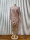 SC Long Sleeve Mesh See Through Mini Dress GMYU-10228