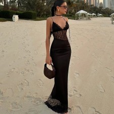 SC Sexy Mesh Patchwork Lace Maxi Dress GYME-K6D04091A