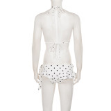SC Polka Dot Print Tie Up Bikinis 2 Piece Swimsuit GPKJ-MR49358