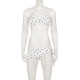 SC Polka Dot Print Tie Up Bikinis 2 Piece Swimsuit GPKJ-MR49358