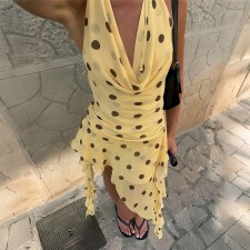 SC Polka Dot Print Mesh Mini Dress GYME-K6D09570A