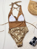 SC Halterneck Tie Up One Piece Swimsuit CSYZ-G713RX