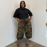 SC Plus Size Camouflage Print Loose Pants NNWF-8164