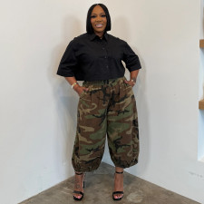 SC Plus Size Camouflage Print Loose Pants NNWF-8164