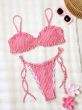 SC Stripe Tie Up Bikinis 2 Piece Swimsuit CSYZ-G721W