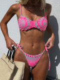 SC Stripe Tie Up Bikinis 2 Piece Swimsuit CSYZ-G721W