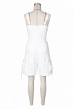 SC Solid Color High Waist Romper ZSD-0783
