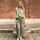SC Print Sleeveless Loose Two Piece Pants Set SHD-8109