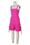 SC Solid Color High Waist Romper ZSD-0783