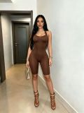 SC Solid Color Halterneck Tight Romper MEM-88701
