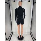 SC Casual Solid Color Sport Two Piece Shorts Set FOSF-8858