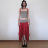 SC Sling Tank Top Irregular Long Skirt Suit XEF-K6S09935A