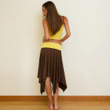 SC Sling Tank Top Irregular Long Skirt Suit XEF-K6S09935A