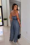 SC Fashion Denim Wrap Chest Jumpsuit LX-8609