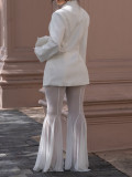 SC Solid Color Long Sleeve Blazer Mesh Pants Suit AIL-352