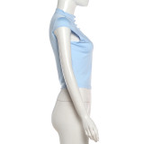 SC Solid Color Hollow Out Top XEF-K6L08955A