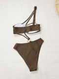 SC Solid Color Single Shoulder One Piece Swimsuit CSYZ-G885W