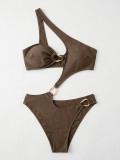 SC Solid Color Single Shoulder One Piece Swimsuit CSYZ-G885W