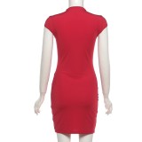 SC Hollow Out Solid Color Mini Dress XEF-K6D08956A