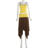 SC Sling Tank Top Irregular Long Skirt Suit XEF-K6S09935A