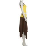 SC Sling Tank Top Irregular Long Skirt Suit XEF-K6S09935A