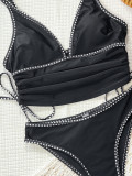 SC Solid Color Tie Up Two Piece Swimsuit CSYZ-G905KY