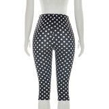 SC High Waist Polka Dot Print Seventh Pants MXBF-J26PT151