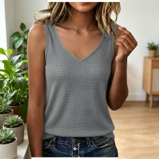 SC V Neck Knits Sleeveless Tank Top GYZY-9033