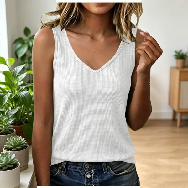 SC V Neck Knits Sleeveless Tank Top GYZY-9033