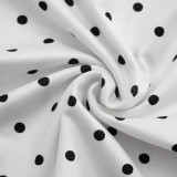 SC Polka Dots Print Halterneck Seventh Pants Suit GDSF-D26ST184