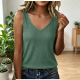 SC V Neck Knits Sleeveless Tank Top GYZY-9033