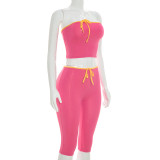 SC Solid Color Wrap Chest Two Piece Pants Set GDSF-Q26ST074