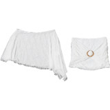 SC See Through Slash Shoulder Top Two Piece Skirts Set XEF-K6S03590A