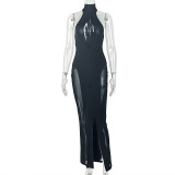 SC Solid Color Backless Sleeveless Maxi Dress GJYO-JD305399