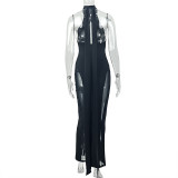 SC Solid Color Backless Sleeveless Maxi Dress GJYO-JD305399