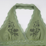 SC Lace Edge Patchwork Halterneck Tank Top GPKJ-MR49253
