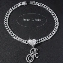 SC 26 Letter Pendant Punk Cuban Chain Necklace YWSG-2025