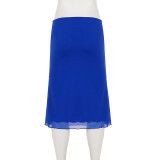 SC Mesh Solid Color Mid-Skirt GPKJ-MR49224