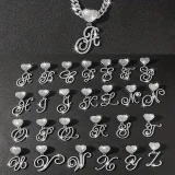 SC 26 Letter Pendant Punk Cuban Chain Necklace YWSG-2025