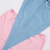 SC Backless Contrast Color Hallterneck Romper MXBF-Q26RP045