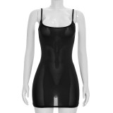 SC Solid Color Backless Sling MIni Dress MXBF-J26DS177