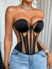 SC Mesh Patchwork Shaping Corset Tops GXYR-250702