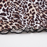 SC Leopard Print Lace Patchwork Mid-Skirt GPKJ-MR48962
