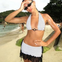 SC Polka Dot Print Tie Up Bikinis Set GLAG-S6121171H