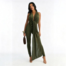 SC Deep V Neck Backless Jumpsuit GDSF-Q26JP051