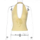SC V Neck Halterneck Bacless Top GLAG-T6321400F